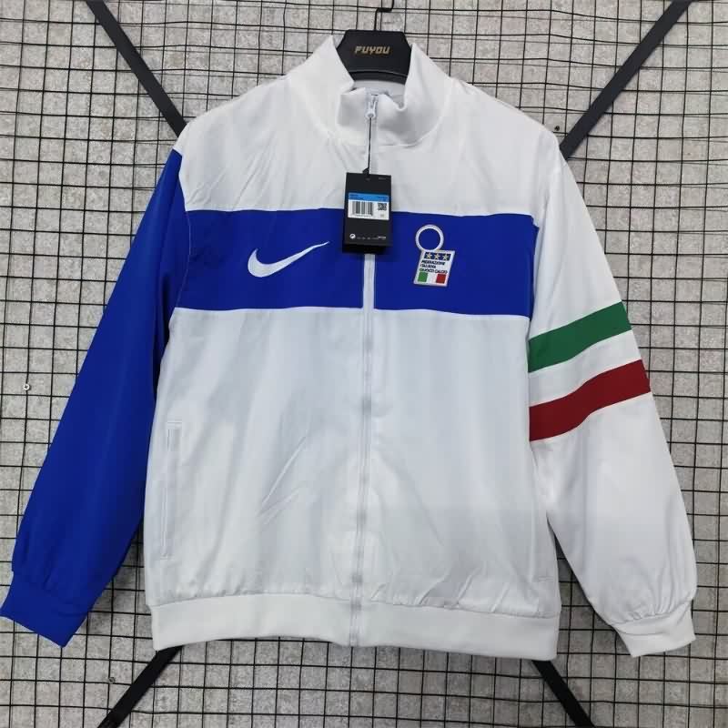 Thailand Quality(AAA) 2026 Italy White Soccer Windbreaker 02