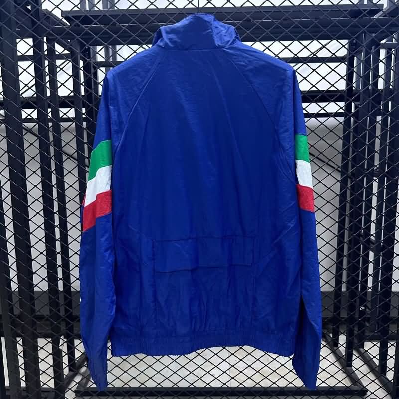 Thailand Quality(AAA) 2025 Italy Blue Soccer Windbreaker