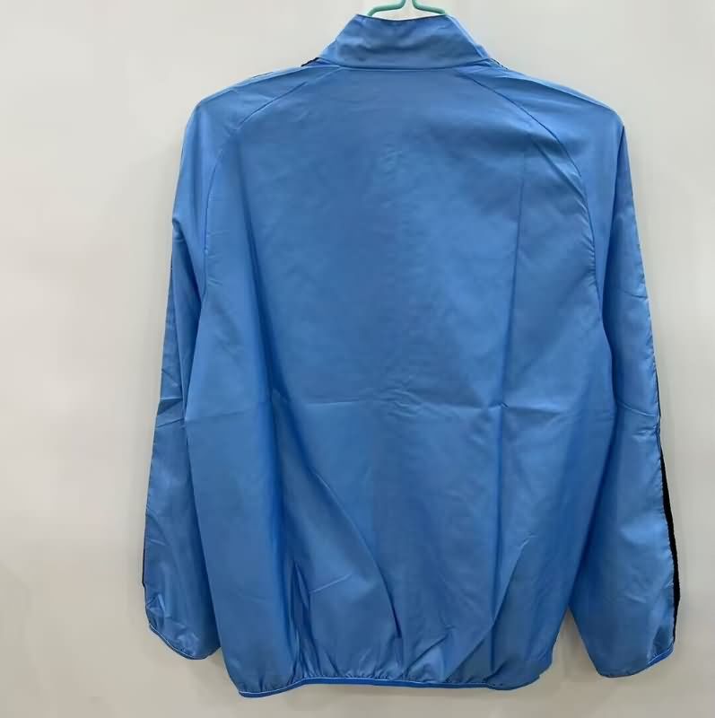 Thailand Quality(AAA) 2025 Italy Blue Grey Reversible Soccer Windbreaker