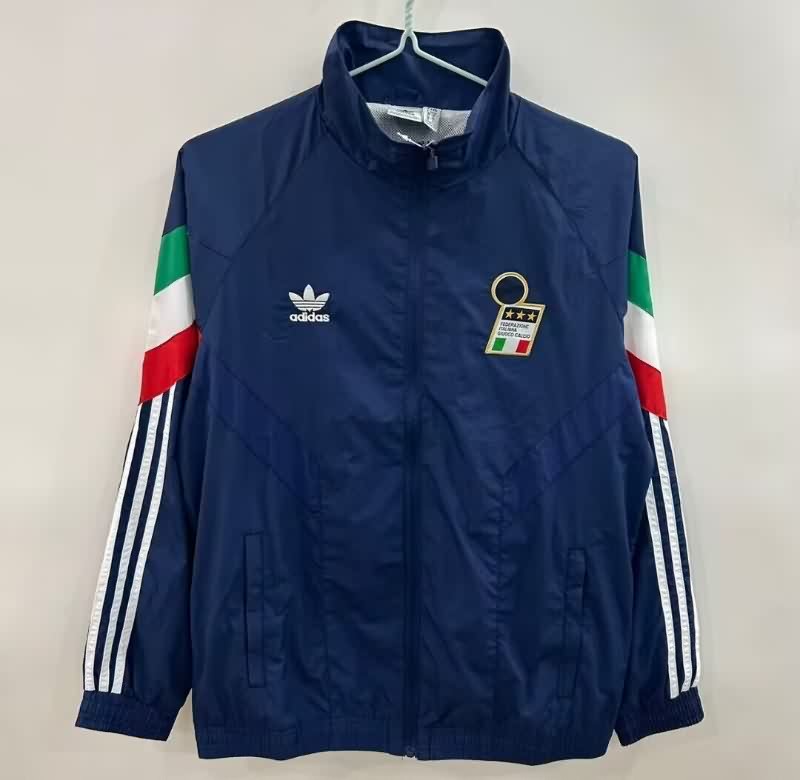 Thailand Quality(AAA) 2025 Italy Dark Blue Soccer Windbreaker