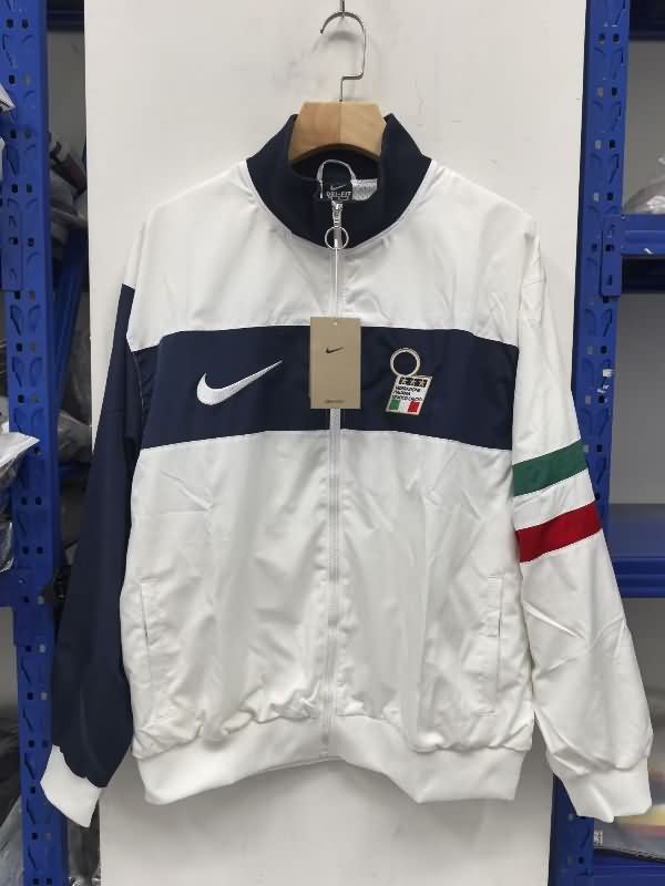 Thailand Quality(AAA) 2025 Italy White Soccer Windbreaker 02