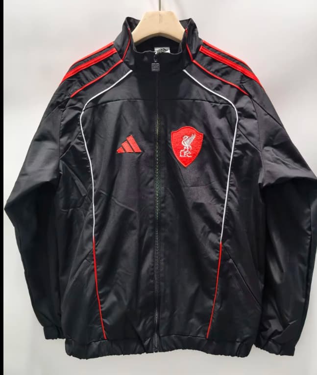 Thailand Quality(AAA) 25/26 Liverpool Black Soccer Windbreaker 04