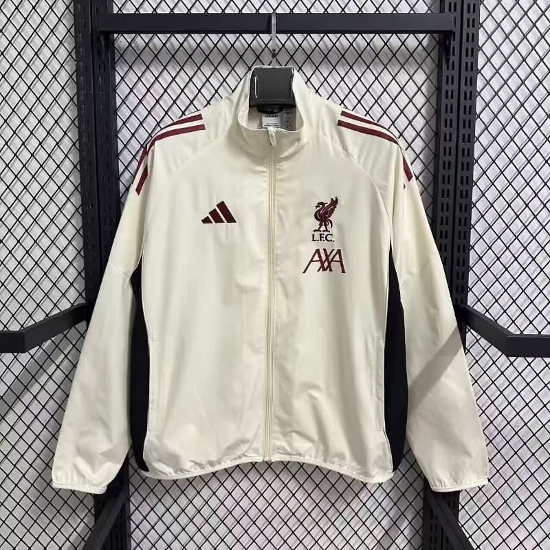 Thailand Quality(AAA) 25/26 Liverpool Light Yellow Soccer Windbreaker