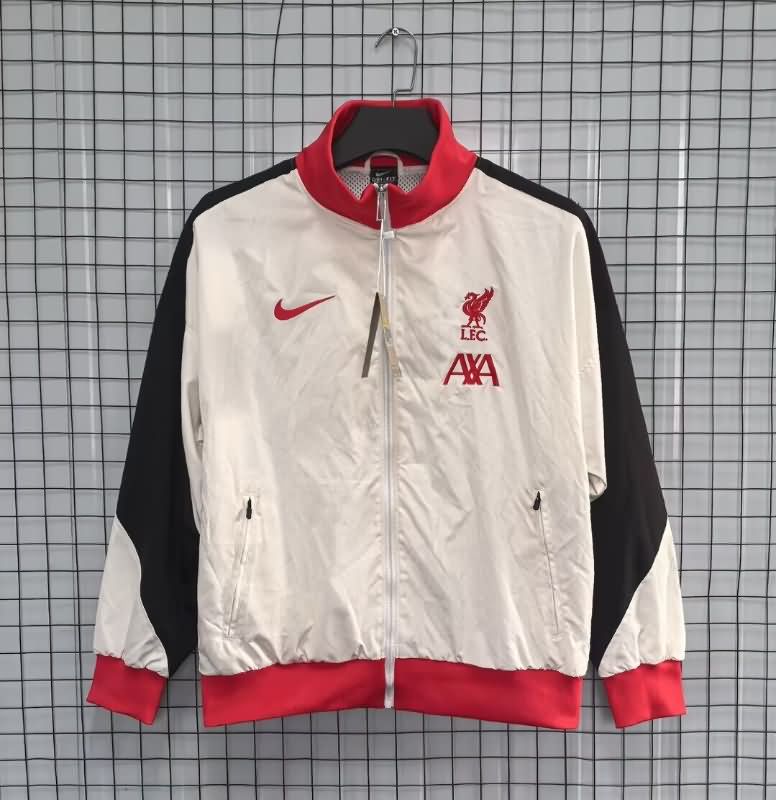 Thailand Quality(AAA) 25/26 Liverpool White Soccer Windbreaker 02