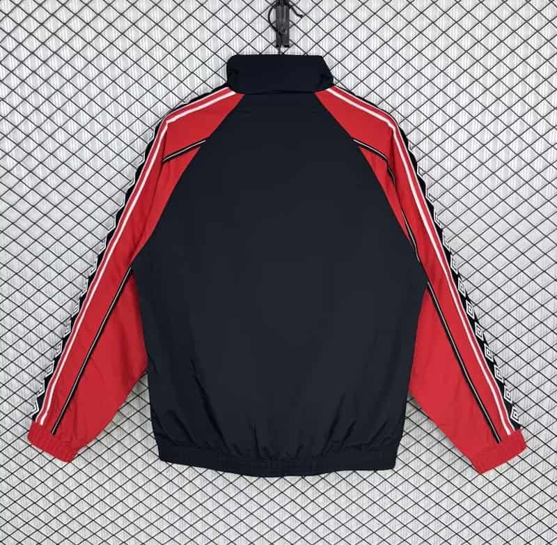 Thailand Quality(AAA) 25/26 Manchester United Black Soccer Windbreaker 05