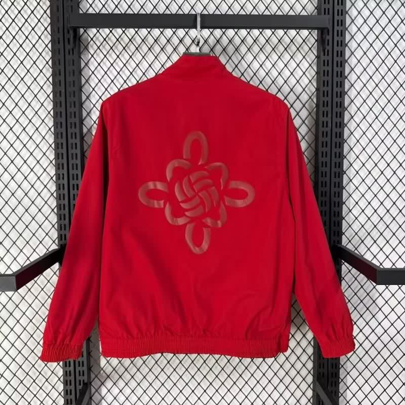 Thailand Quality(AAA) 25/26 Manchester United Black Red Reversible Soccer Windbreaker