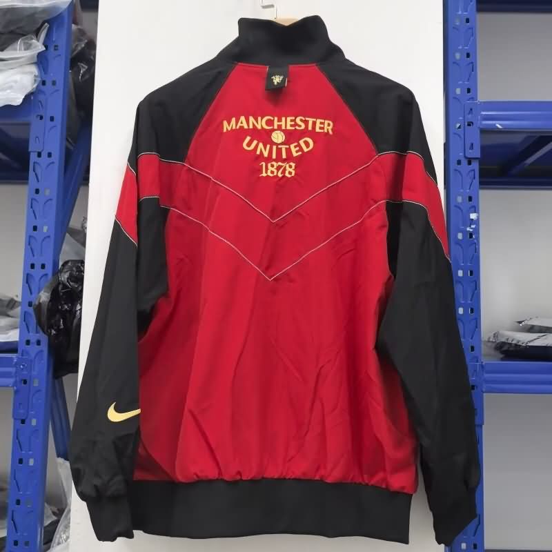 Thailand Quality(AAA) 25/26 Manchester United Red Soccer Windbreaker