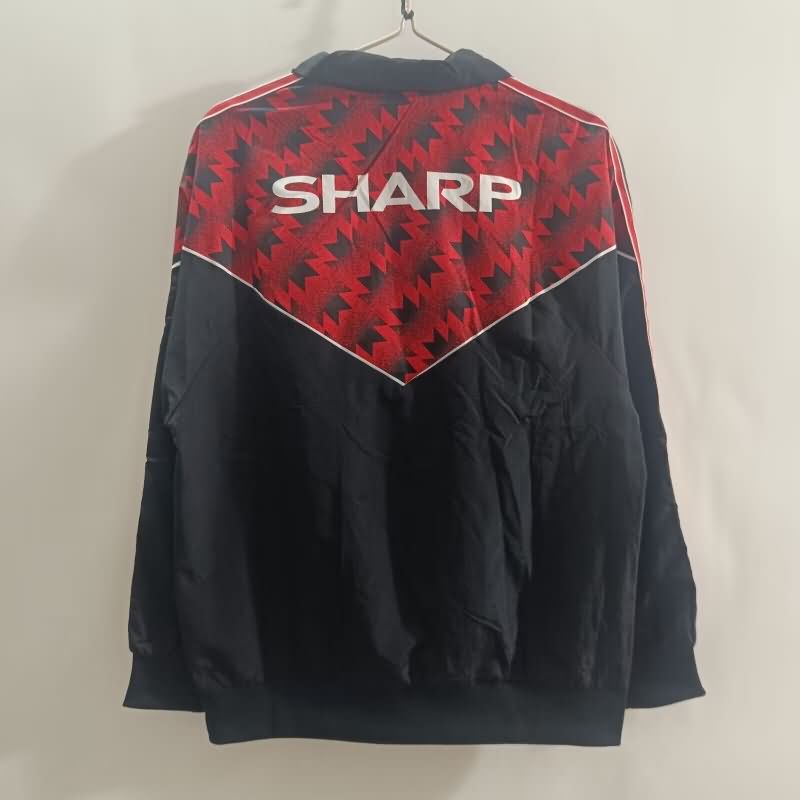 Thailand Quality(AAA) 25/26 Manchester United Red Black Soccer Windbreaker
