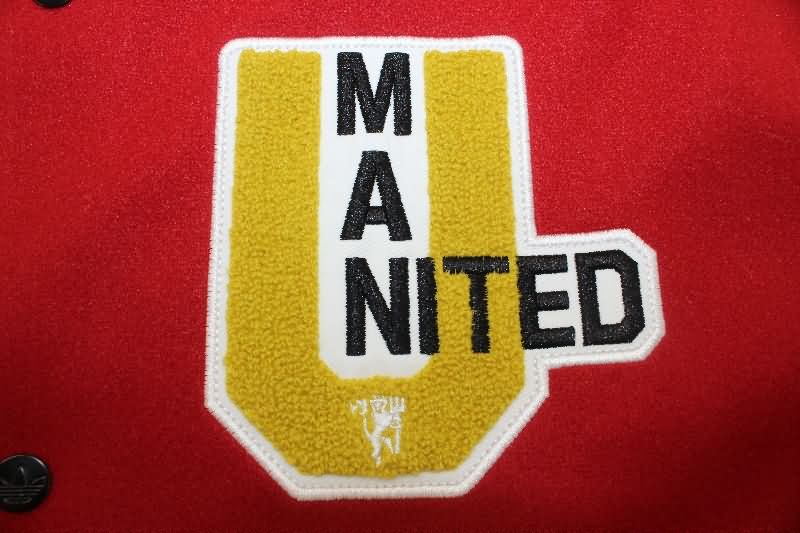 Thailand Quality(AAA) 25/26 Manchester United Red Baseball Jacket
