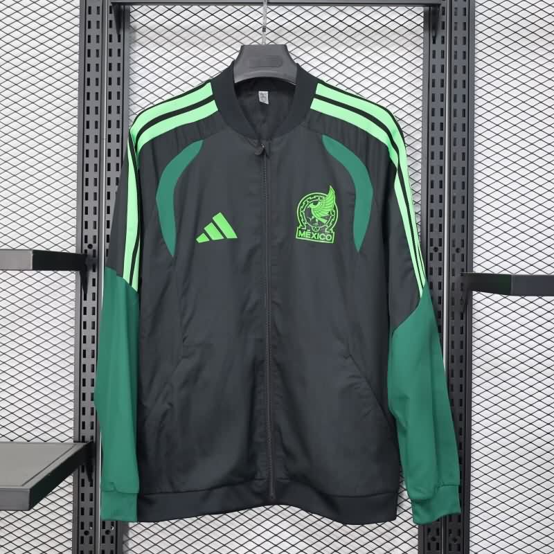 Thailand Quality(AAA) 2025 Mexico Black Soccer Windbreaker