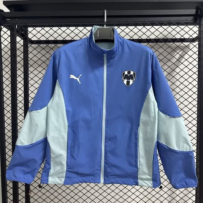 Thailand Quality(AAA) 25/26 Monterrey Blue White Reversible Soccer Windbreaker