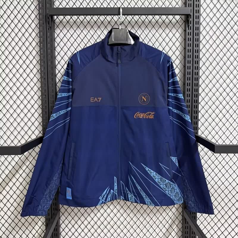 Thailand Quality(AAA) 25/26 Napoli Dark Blue Soccer Windbreaker