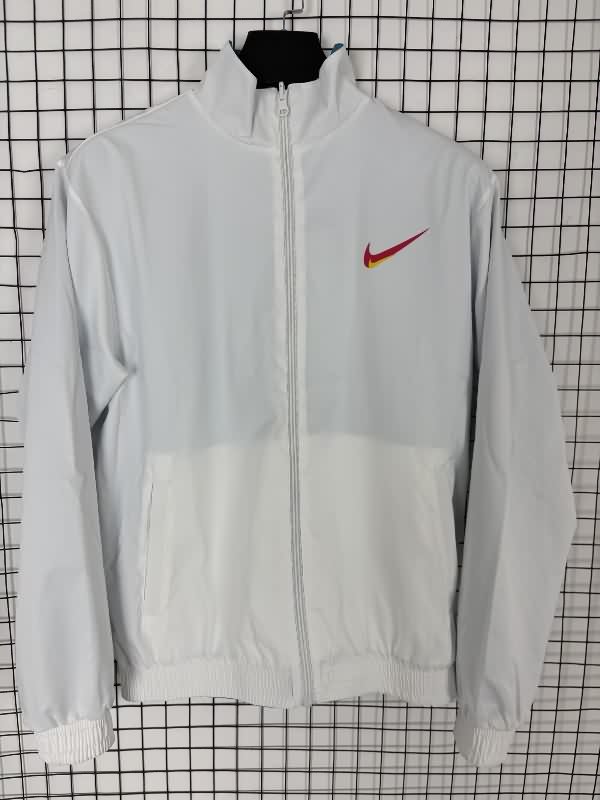 Thailand Quality(AAA) 2025 Nike Blue White Reversible Soccer Windbreaker