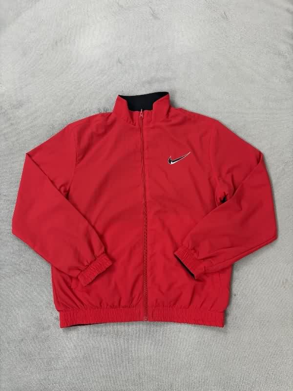Thailand Quality(AAA) 2025 Nike Black Red Reversible Soccer Windbreaker