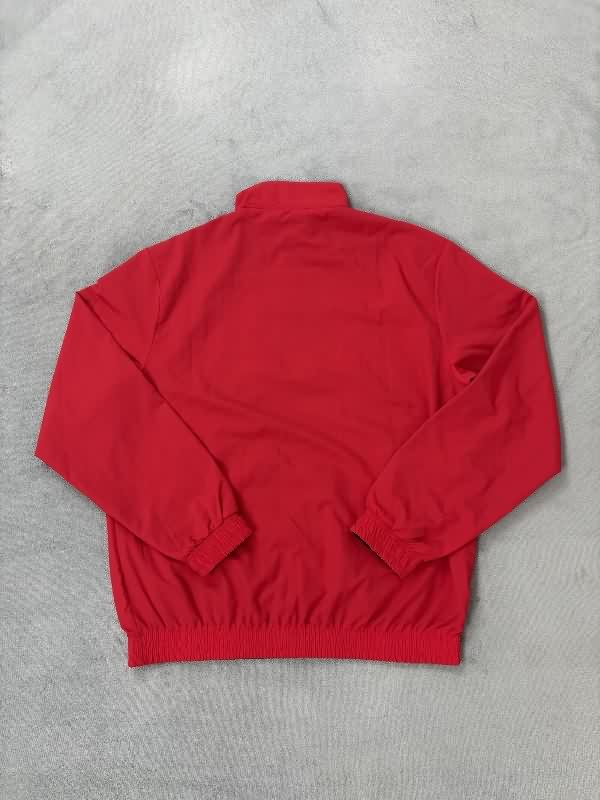 Thailand Quality(AAA) 2025 Nike Black Red Reversible Soccer Windbreaker