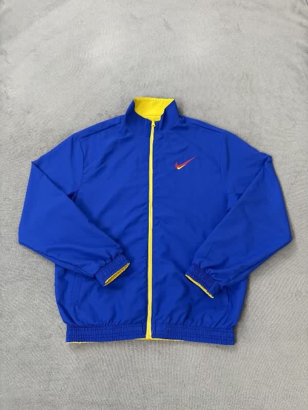 Thailand Quality(AAA) 2025 Nike Yellow Blue Reversible Soccer Windbreaker