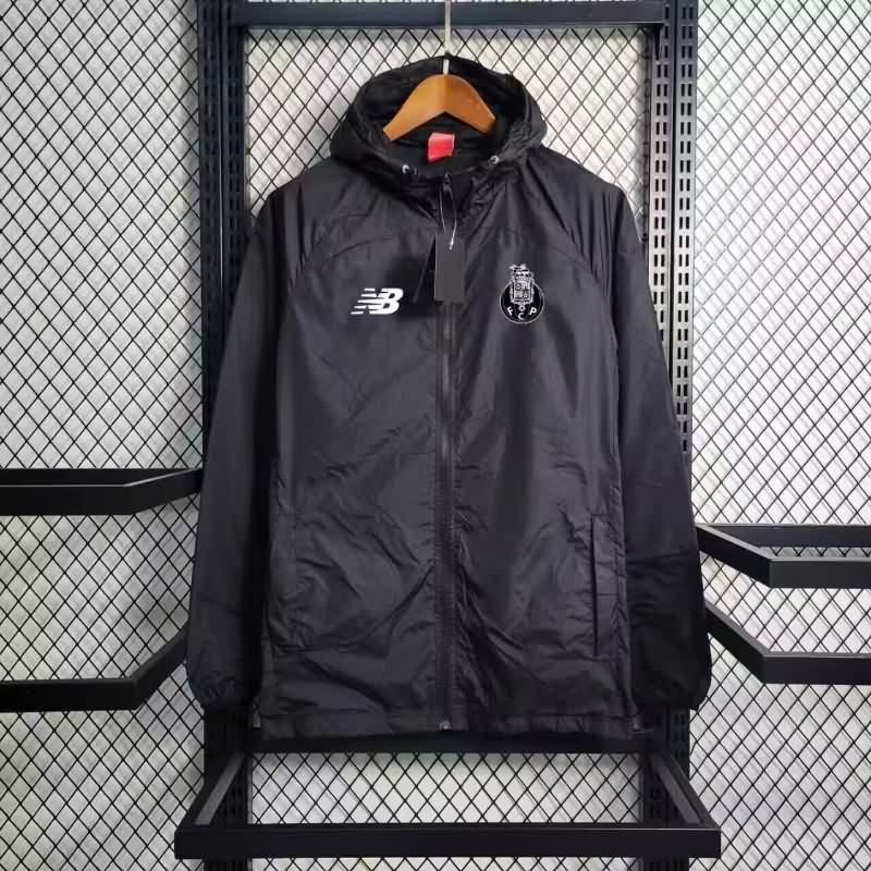 Thailand Quality(AAA) 25/26 Porto Black Soccer Windbreaker