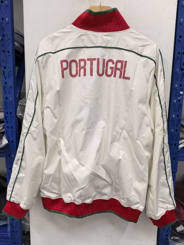 Thailand Quality(AAA) 2025 Portugal White Soccer Windbreaker 02