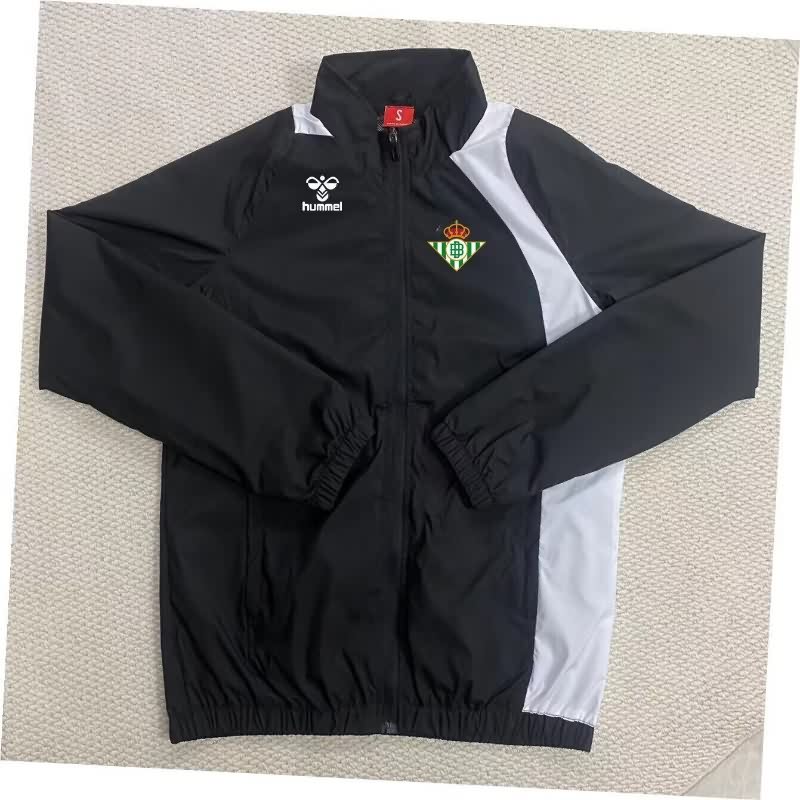 Thailand Quality(AAA) 25/26 Real Betis Black Soccer Windbreaker 02