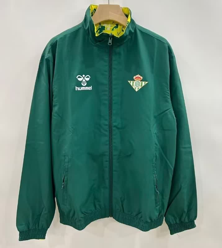 Thailand Quality(AAA) 25/26 Real Betis Green Yellow Reversible Soccer Windbreaker Thailand Quality(AAA) 25/26 Real Betis Green Yellow Reversible Soccer Windbreaker