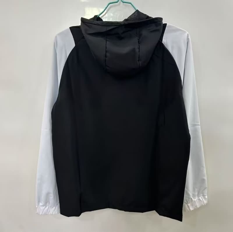 Thailand Quality(AAA) 25/26 Real Madrid Black Soccer Windbreaker