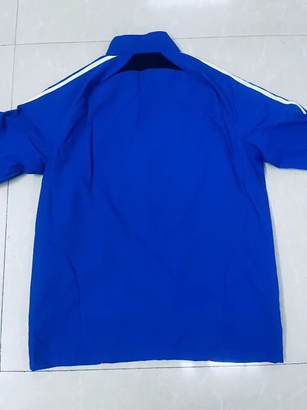 Thailand Quality(AAA) 25/26 Real Madrid Blue Soccer Windbreaker
