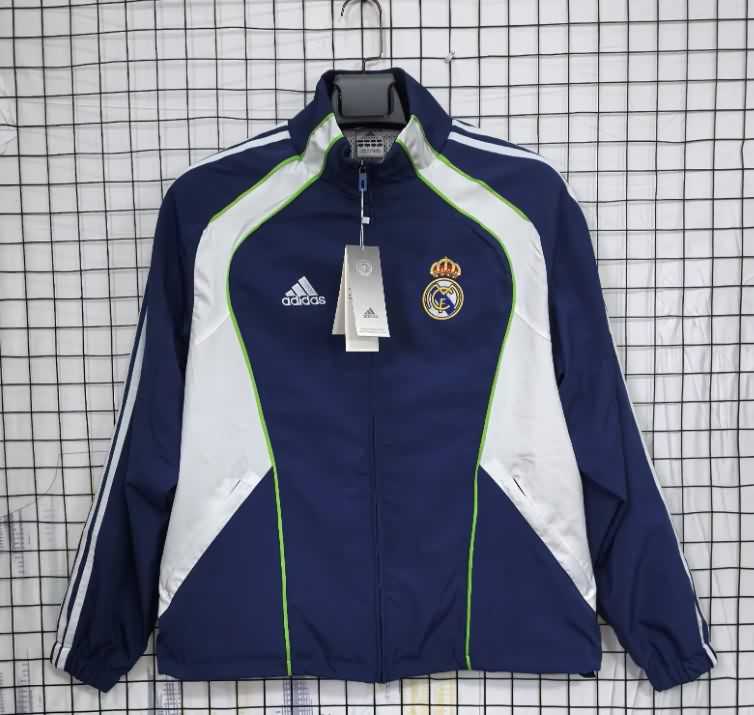 Thailand Quality(AAA) 25/26 Real Madrid Dark Blue Soccer Windbreaker 05