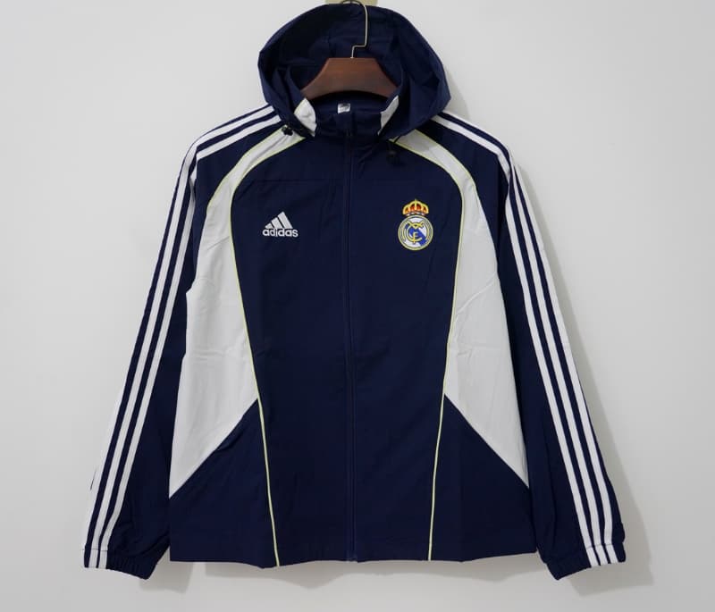 Thailand Quality(AAA) 25/26 Real Madrid Dark Blue Soccer Windbreaker 06