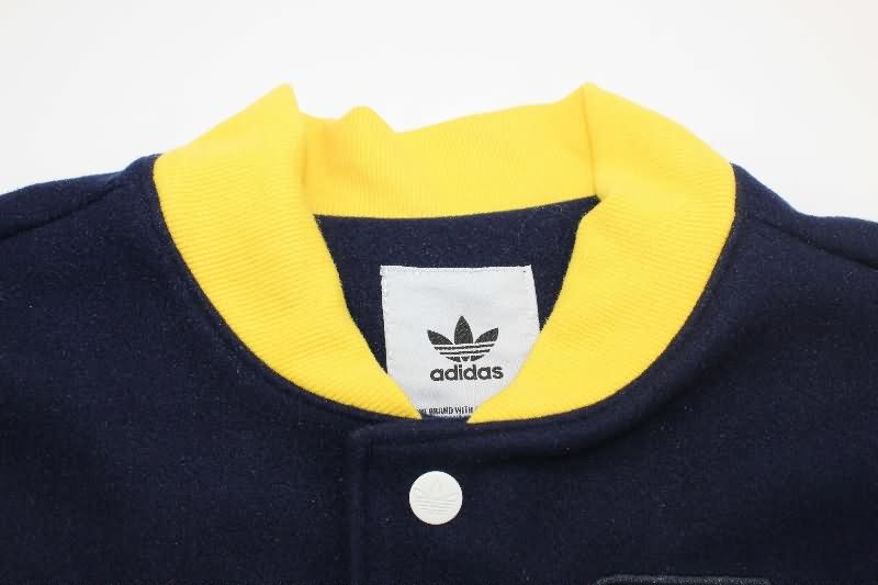 Thailand Quality(AAA) 25/26 Real Madrid Dark Blue Baseball Jacket