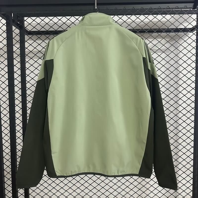 Thailand Quality(AAA) 25/26 Real Madrid Green Soccer Windbreaker 02