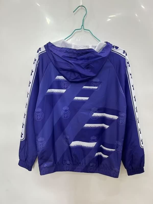 Thailand Quality(AAA) 25/26 Real Madrid Purple Soccer Windbreaker