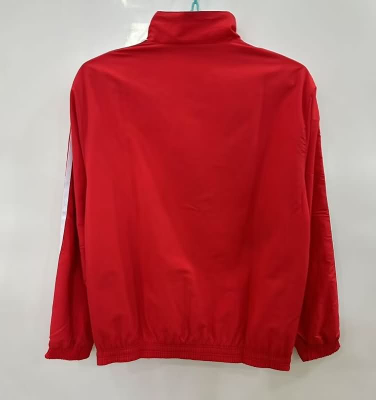 Thailand Quality(AAA) 25/26 Real Madrid Red White Reversible Soccer Windbreaker
