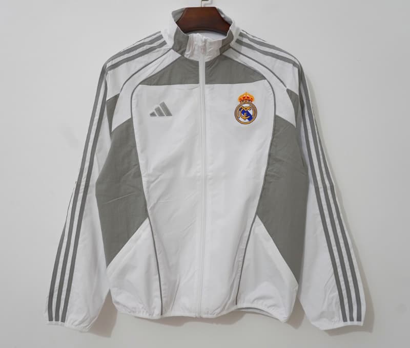 Thailand Quality(AAA) 25/26 Real Madrid White Soccer Windbreaker 08