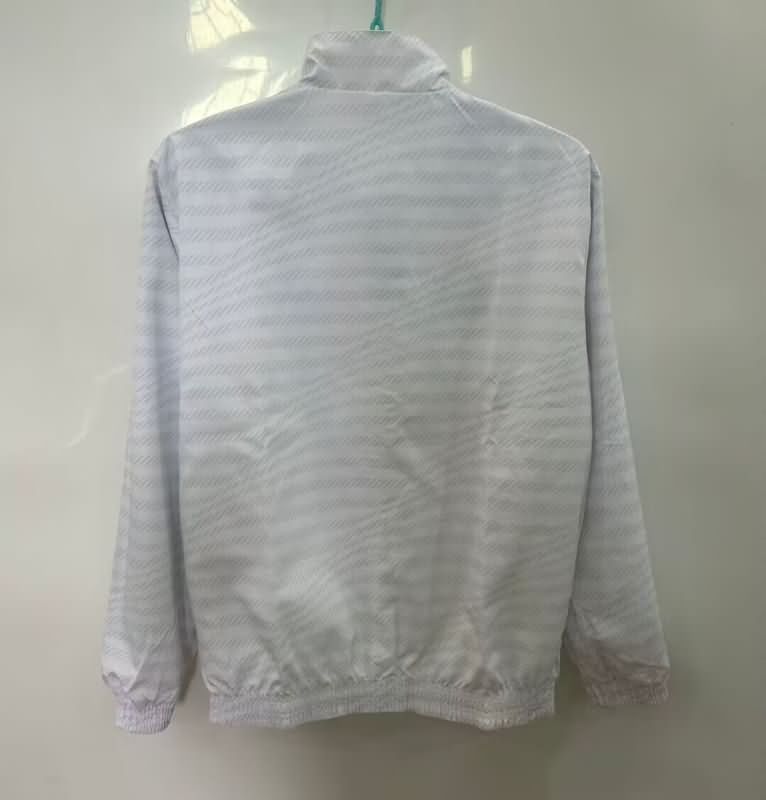 Thailand Quality(AAA) 25/26 Real Madrid White White Reversible Soccer Windbreaker