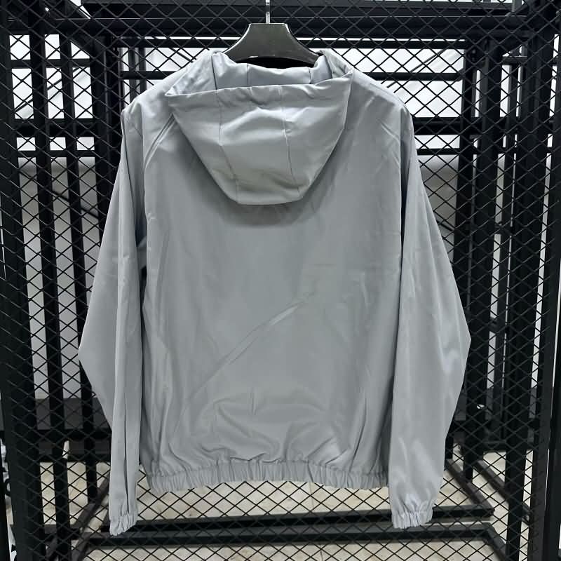 Thailand Quality(AAA) 2025 Sao Paulo Grey Soccer Windbreaker
