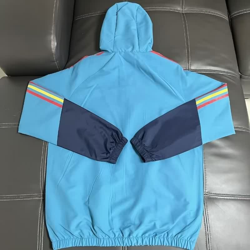 Thailand Quality(AAA) 2026 Spain Blue Soccer Windbreaker