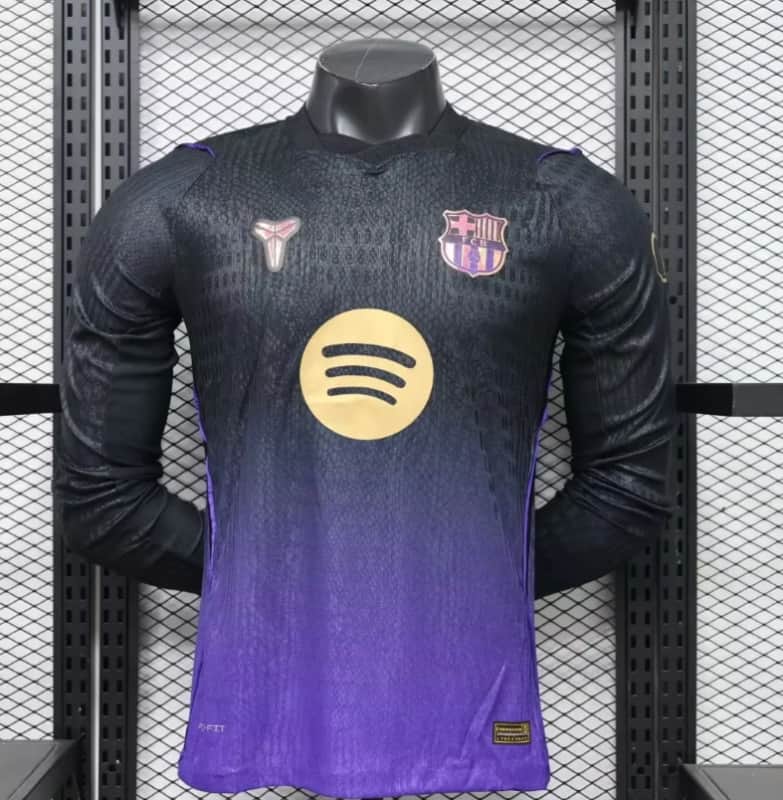 Thailand Quality(AAA) 26/27 Barcelona Away Long Sleeve Soccer Jersey (Player) Leaked