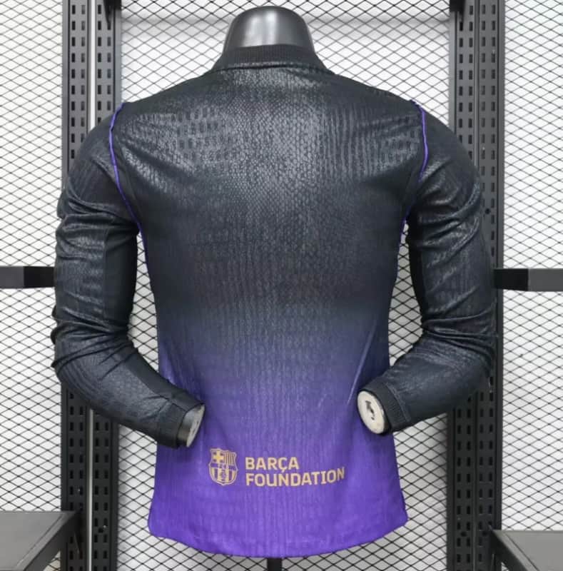 Thailand Quality(AAA) 26/27 Barcelona Away Long Sleeve Soccer Jersey (Player) Leaked
