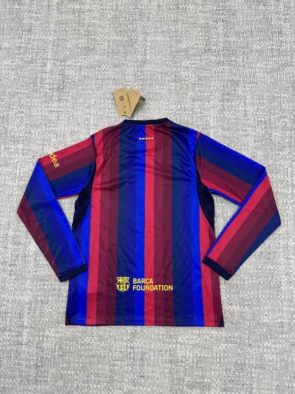Thailand Quality(AAA) 26/27 Barcelona Home Long Sleeve Soccer Jersey (Leaked)