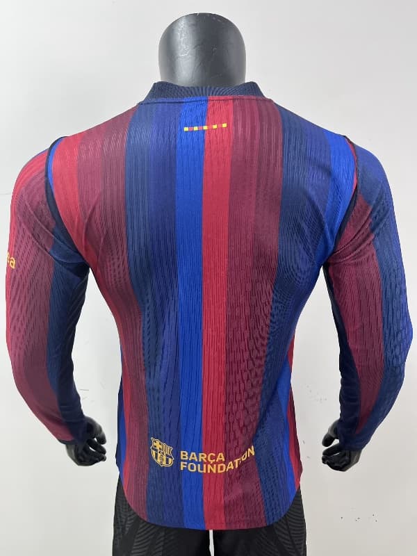 Thailand Quality(AAA) 26/27 Barcelona Home Long Sleeve Soccer Jersey (Player) Leaked
