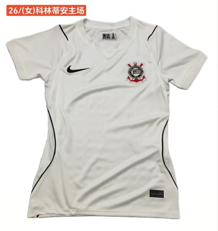 Thailand Quality(AAA) 2026 Corinthians Home Women Soccer Jersey