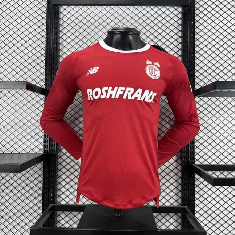 Thailand Quality(AAA) 26/27 Deportivo Toluca Home Long Sleeve Soccer Jersey (Player) Thailand Quality(AAA) 26/27 Deportivo Toluca Home Long Sleeve Soccer Jersey (Player)