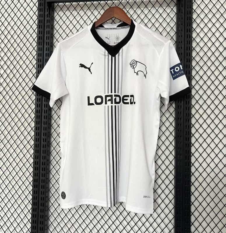 Thailand Quality(AAA) 26/27 Derby County Home Soccer Jersey