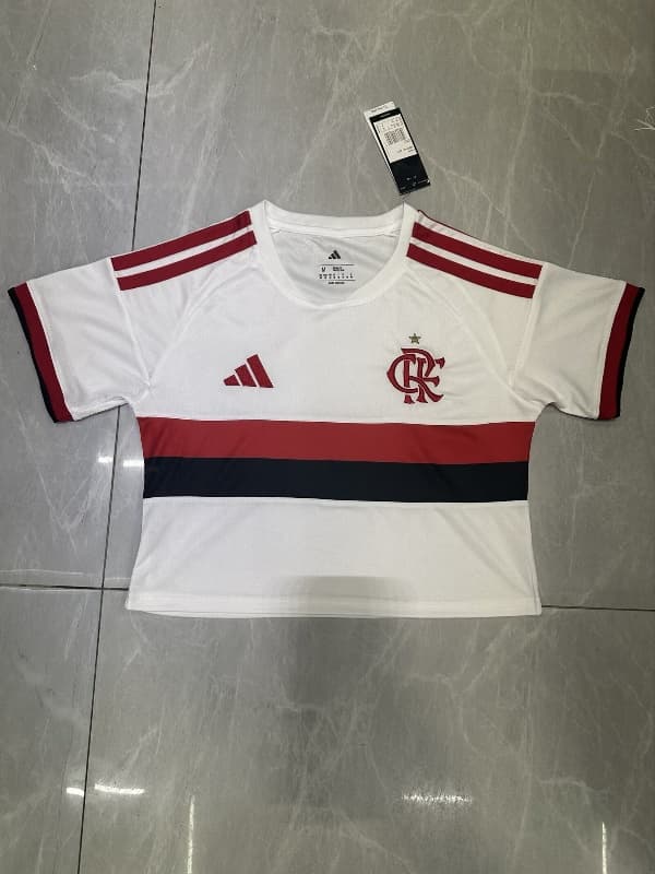Thailand Quality(AAA) 2026 Flamengo Away Women Cropped Soccer Jersey