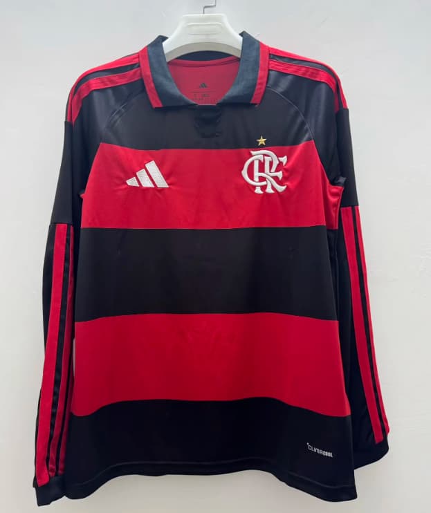 Thailand Quality(AAA) 2026 Flamengo Home Long Sleeve Soccer Jersey