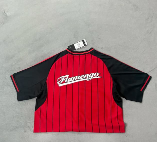 Thailand Quality(AAA) 2026 Flamengo MLB Red Women Cropped Soccer Jersey