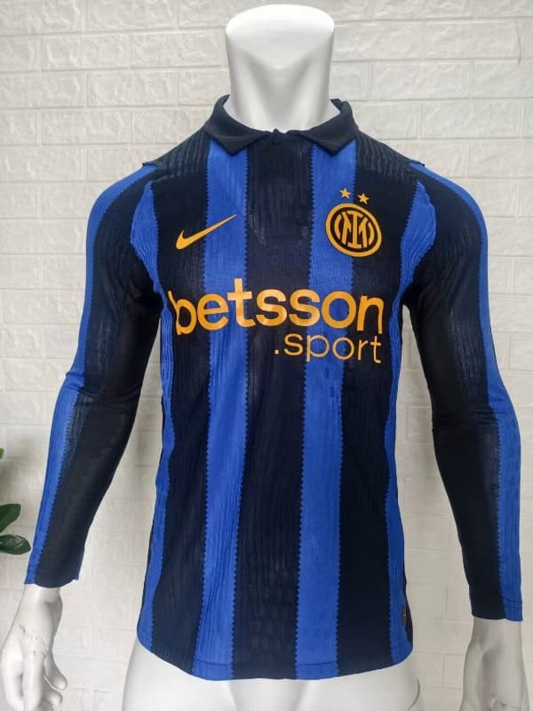 Thailand Quality(AAA) 25/26 Inter Milan Home Long Sleeve Soccer Jersey (Player) Leaked Thailand Quality(AAA) 25/26 Inter Milan Home Long Sleeve Soccer Jersey (Player) Leaked