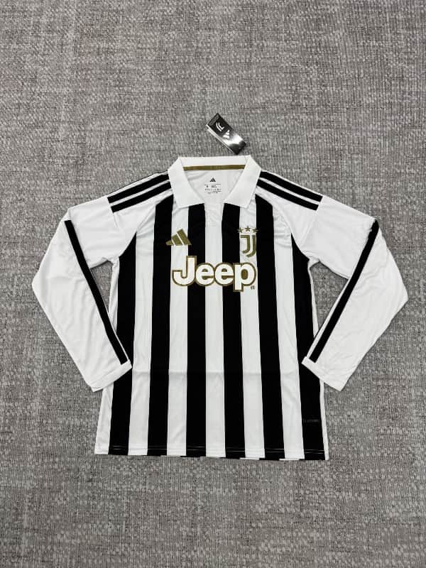 Thailand Quality(AAA) 26/27 Juventus Home Long Sleeve Soccer Jersey (Leaked) Thailand Quality(AAA) 26/27 Juventus Home Long Sleeve Soccer Jersey (Leaked)