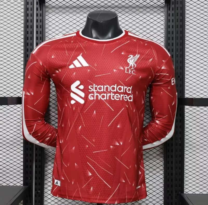 Thailand Quality(AAA) 26/27 Liverpool Home Long Sleeve Soccer Jersey (Player) Leaked