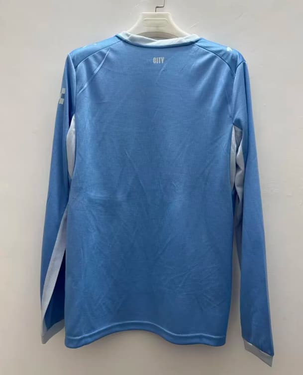 Thailand Quality(AAA) 26/27 Manchester City Home Long Sleeve Soccer Jersey (Leaked)